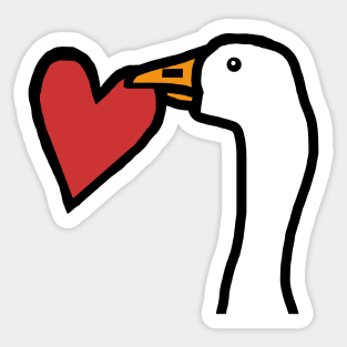 Game Goose Stealing a Heart on Valentines Day Portrait Sticker